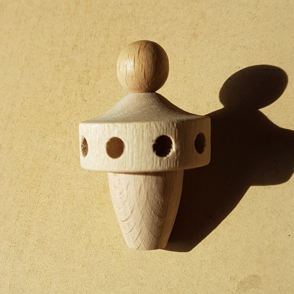 Nabe 2,9cm natur mit Hals - Auslaufartikel
