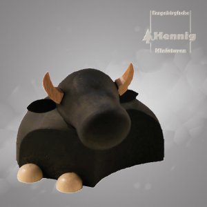 Ochse groß natur/anthrazit - 6cm