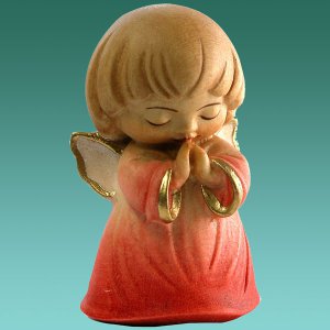 Schutzengel 10cm rot Goldrand - Auslaufartikel