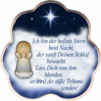 Wolke Stern mit Engelrelief rot ...Ich bin der hellste St