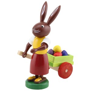 Häsin mit Eierkarre 9cm