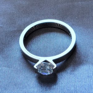 Edelstahlring Stein Gr. 8