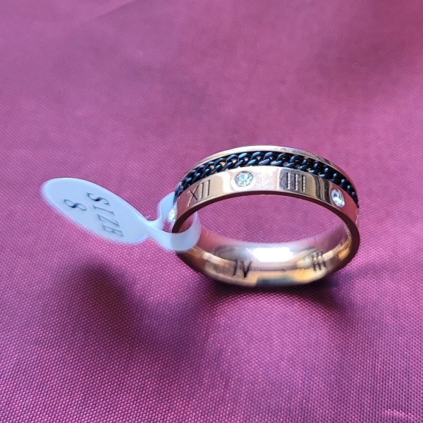 Modeschmuck Bandring rose Gr. 8