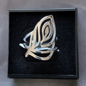 Edelstahlring Blatt Gr. 8