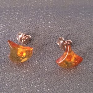 Ohrstecker Bernstein-Silber
