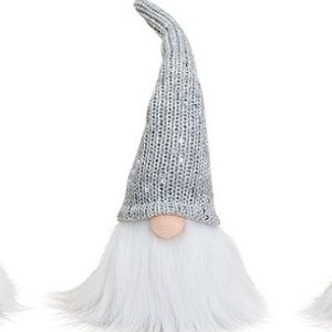 Wichtel mit Strickmütze silbergrau Wichtel mit Strickmütze silbergrau