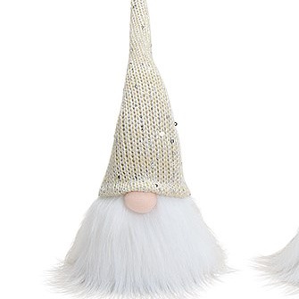 Wichtel mit Strickmütze beige