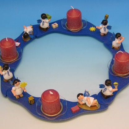 Tischadventskranz 4tlg. Set blau