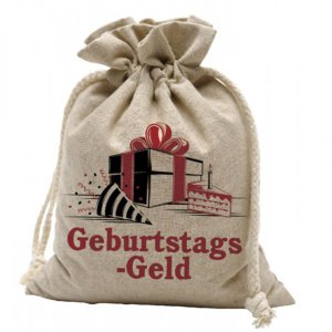 Jute-Beutel ″Geburtstagsgeld″
