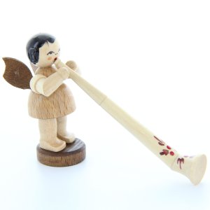 Engel stehend mit Alphorn, natur