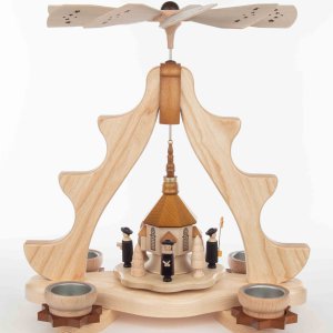 Teelichtpyramide - Seiffner Kirche 37cm
