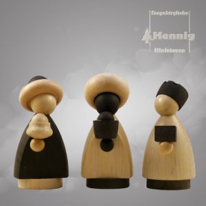 Hl. 3 Könige natur/anthrazit mittel 7cm