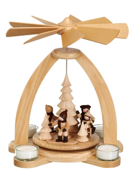 Teelichtpyramide Wintersport 25cm