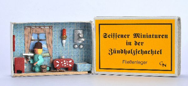 Zündholzschachtel "Fliesenleger"