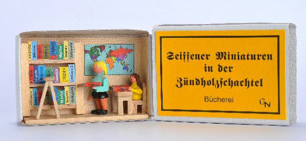 Zündholzschachtel "Bücherei"