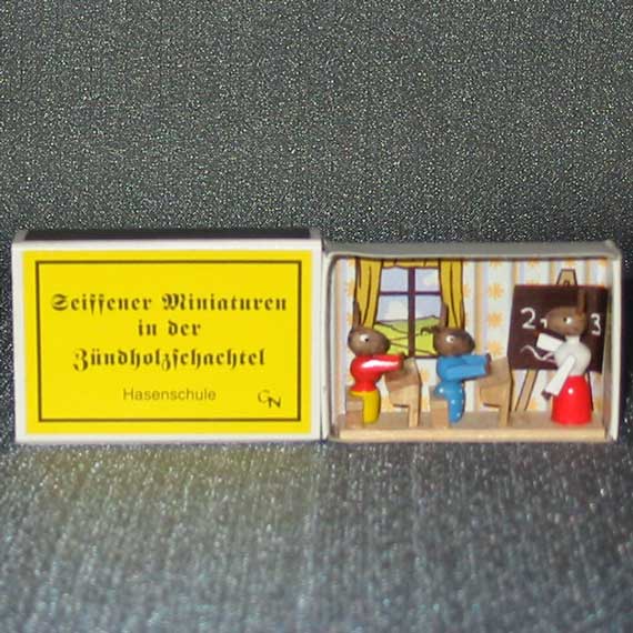 Zündholzschachtel "Hasenschule"