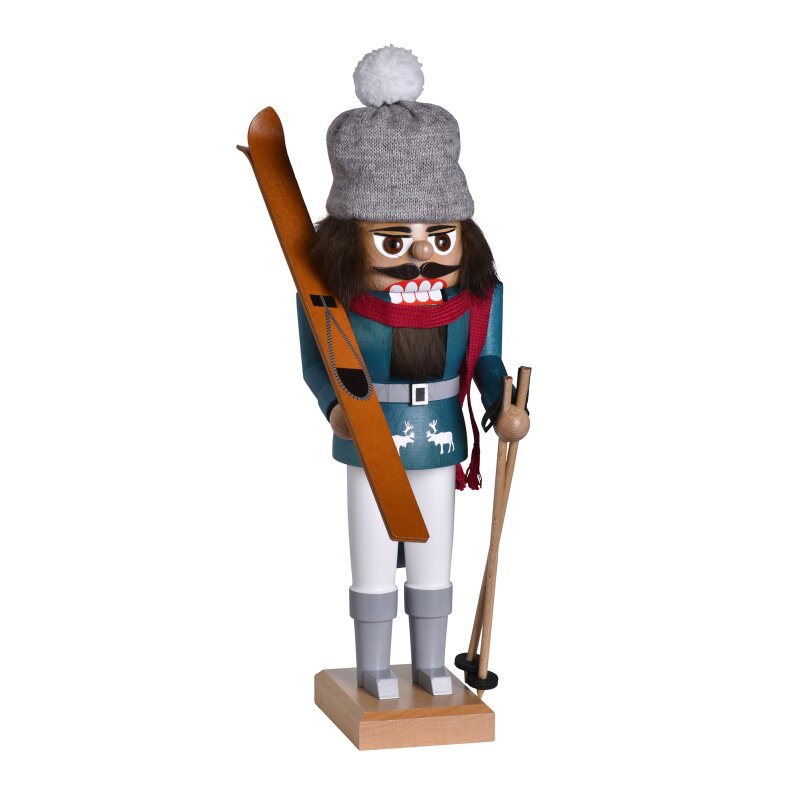 Nußknacker, Skifahrer türkis 29cm