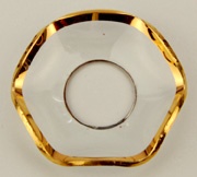Glasmanschette sechseckig gewellt mit Goldrand 25er -Auslaufarti